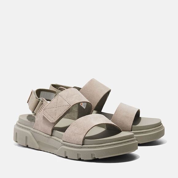 Timberland Greyfield TB0A61MGEO3 Womens Taupe Leather 2-Strap Silde Sandals TF87 - Picture 11 of 15